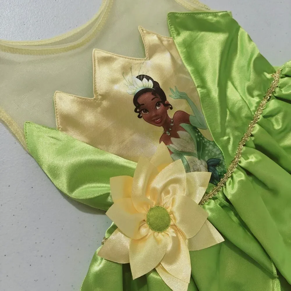 NEW Disney Tiana Dress Costume Girls 4T Princess & The Frog H&M Play Yellow NWT